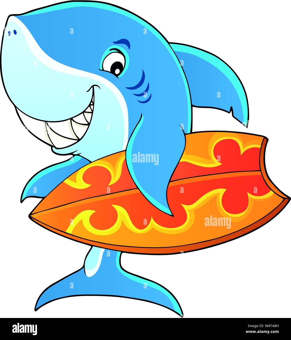 Surfer shark theme image 1 - eps10 vector illustration. Stock Vector