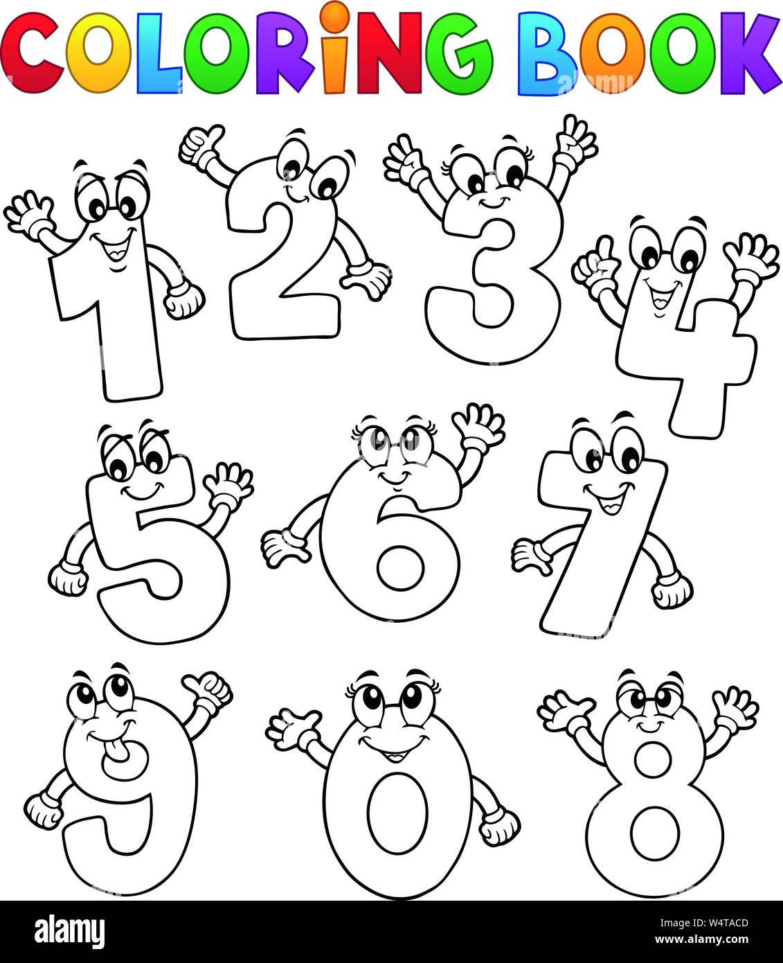 Download Coloring Book Cartoon Numbers Set 2 Eps10 Vector Illustration Stock Vector Image Art Alamy
