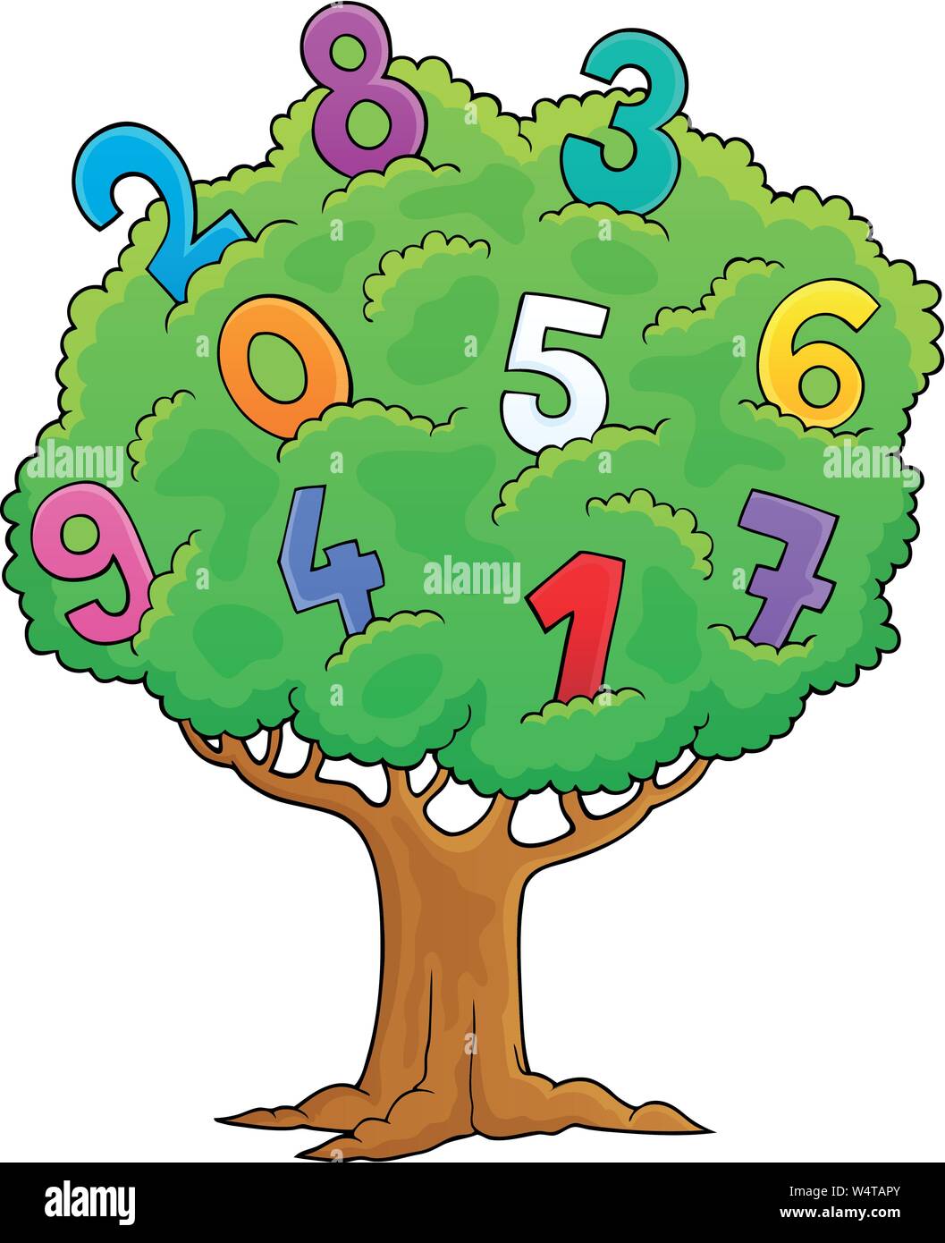 Tree with numbers theme image 1 eps10 vector illustration Stock