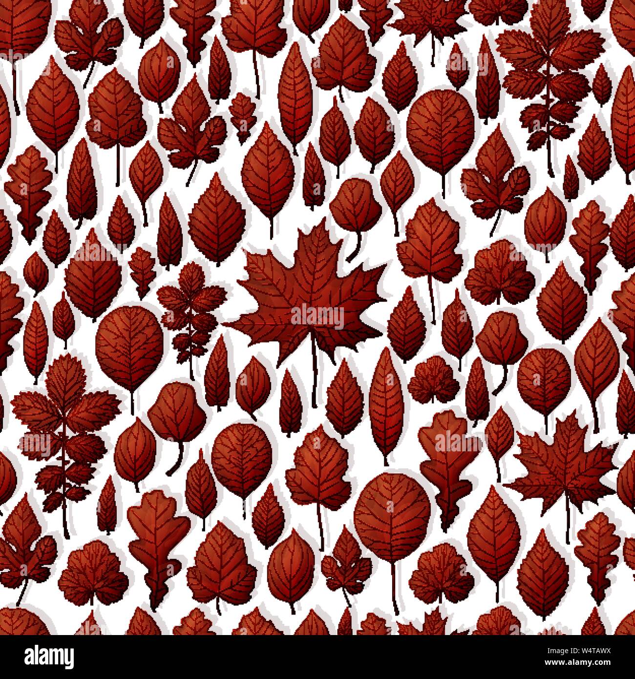Seamless pattern of leaves vector background Stock Vector Image & Art ...
