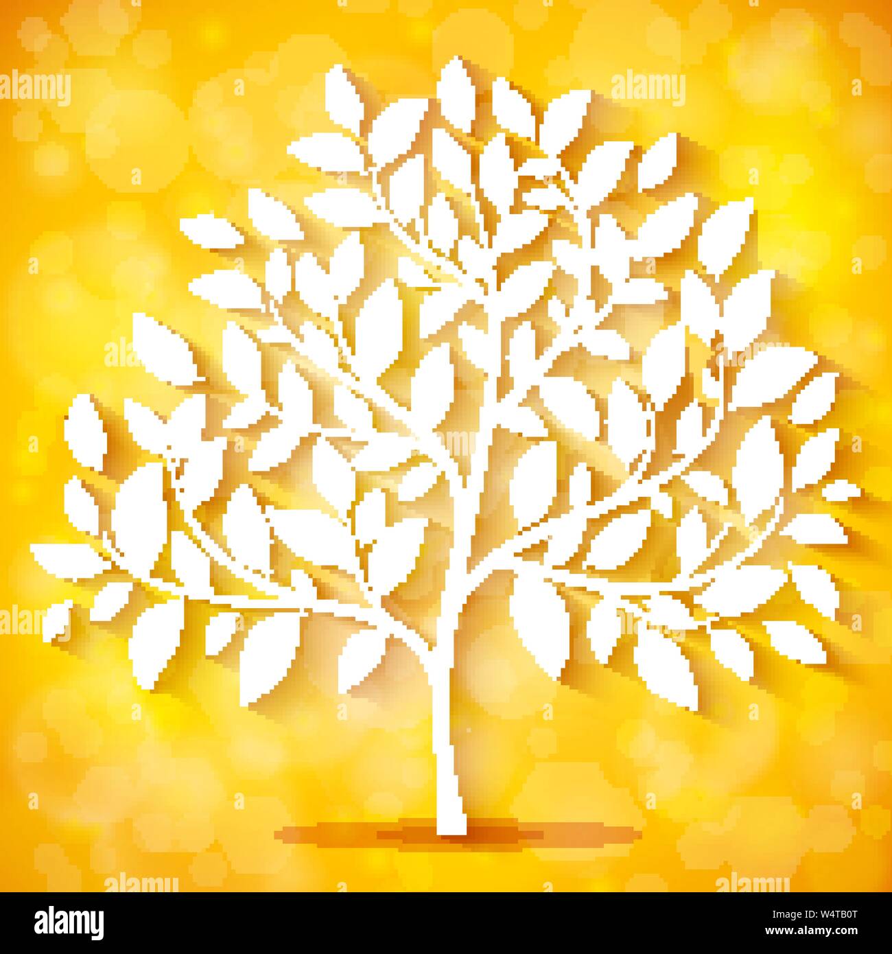 Autumn background with tree silhouette vector Stock Vector Image & Art ...