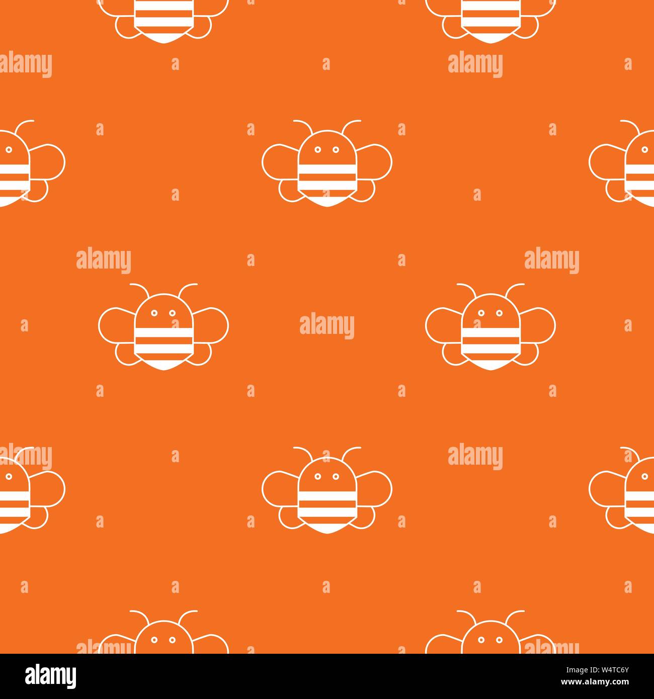 Bee pattern vector orange Stock Vector Image & Art - Alamy