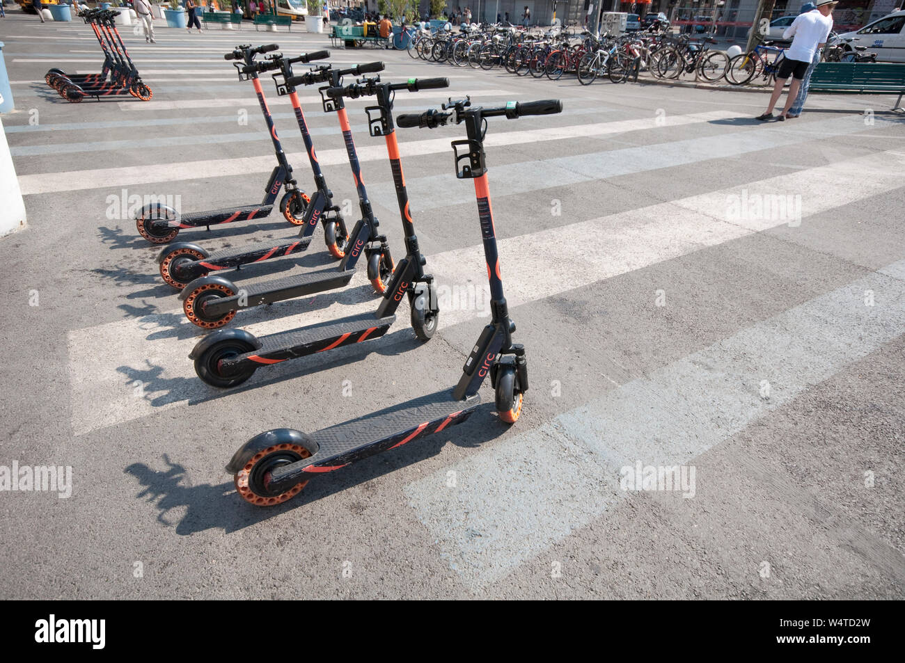 Italy, Lombardy, Milan, Electric Scooters Rental all Lined Up in the Public  Spaces Stock Photo - Alamy