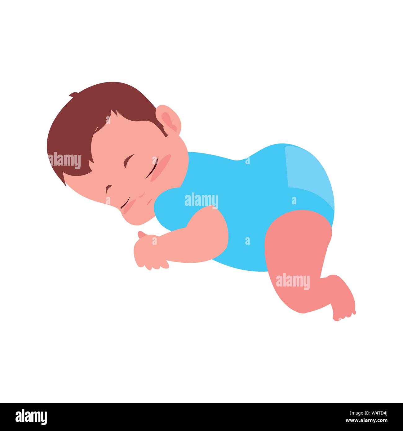 cute little baby sitting on white background vector illustration Stock ...