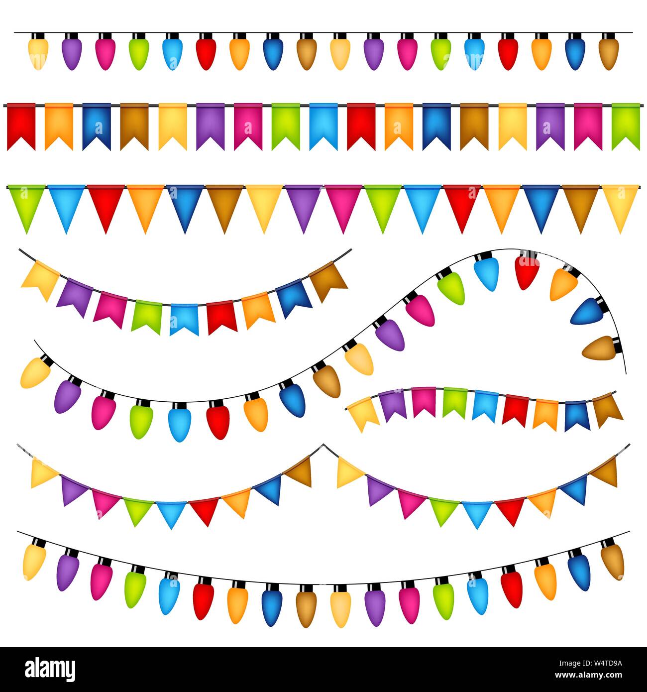 Garlands and flags on white background vector Stock Vector Image & Art ...
