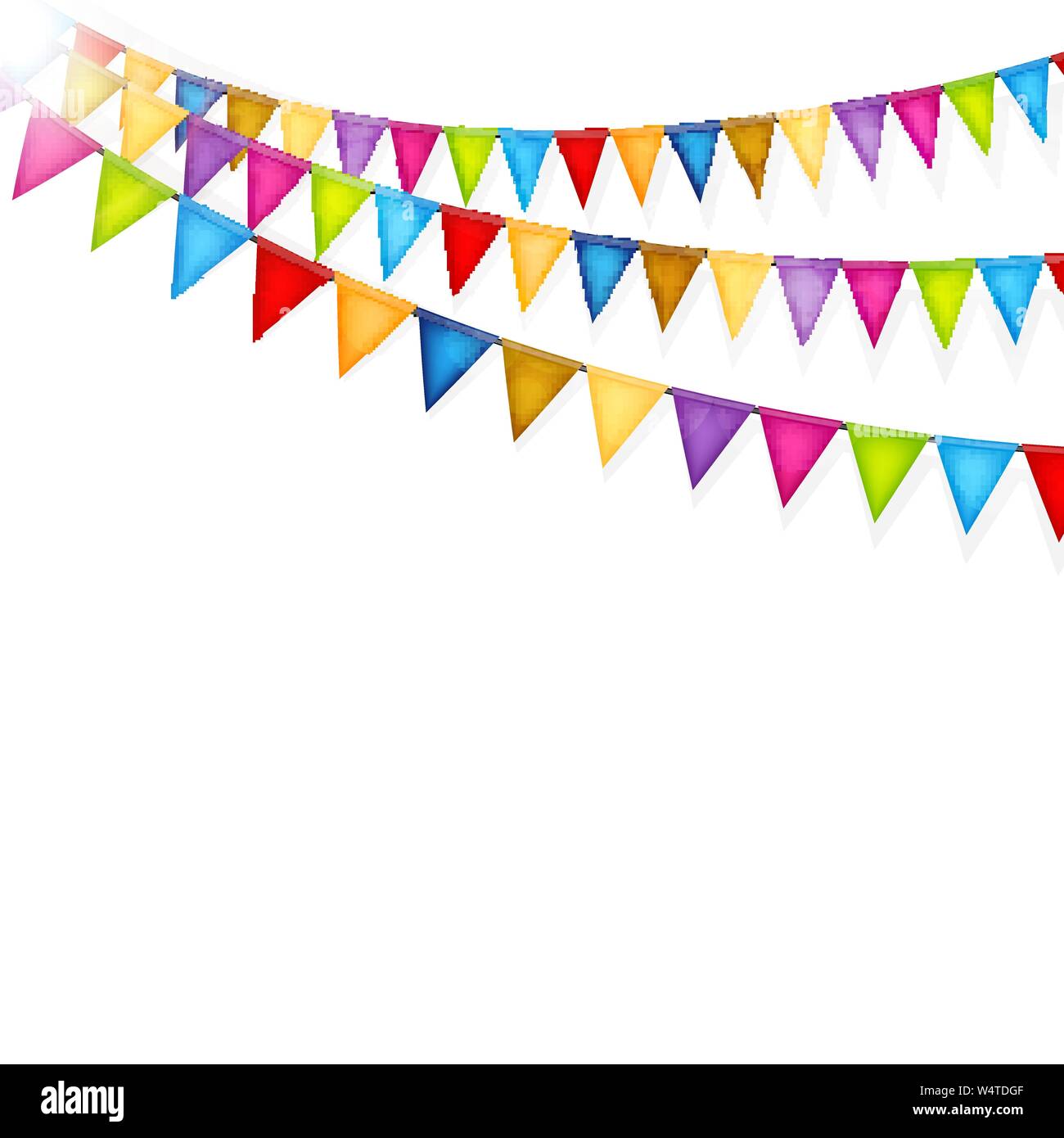Celebration background with colorful flags vector Stock Vector Image