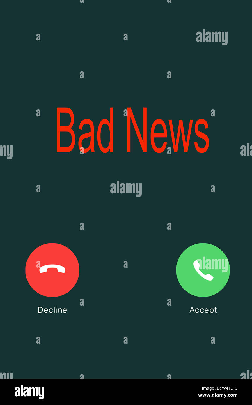 bad news text message Stock Photo