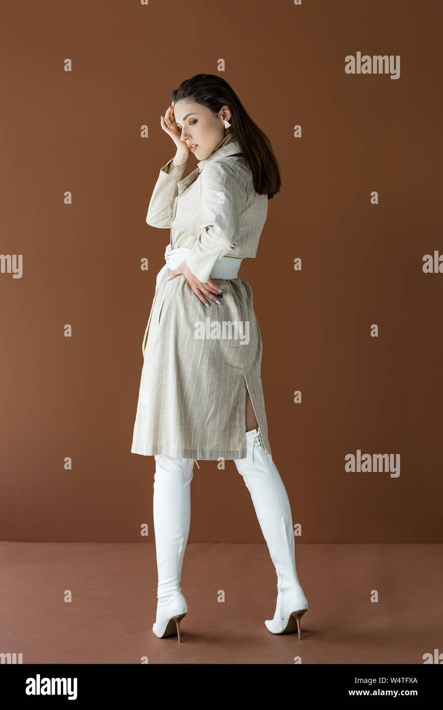 girl in white boots