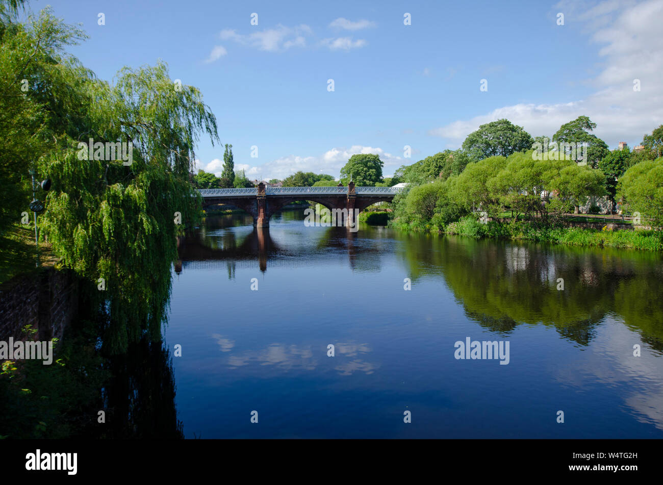 General view of Dumfries Scotland UK with the River Nith in the foreground Stock Photo