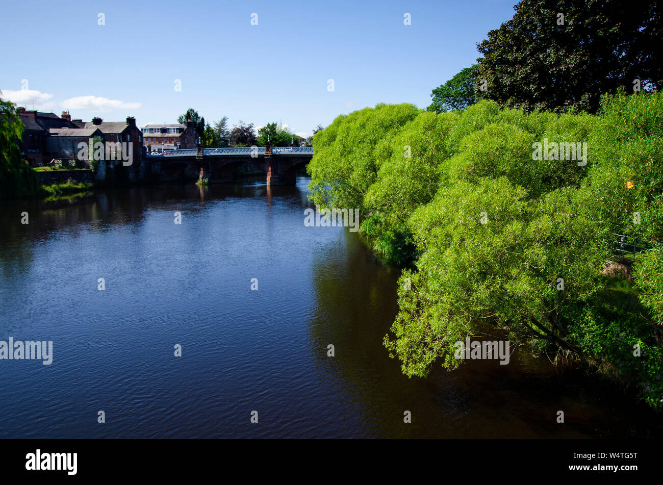 General view of Dumfries Scotland UK with the River Nith in the foreground Stock Photo