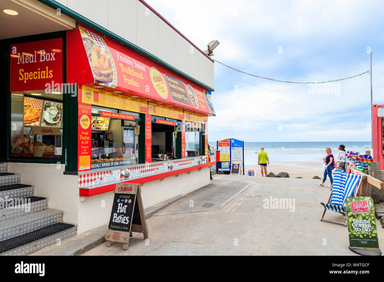 A fast food outlet on the promenade at Westward Ho!, Devon, UK Stock Photo