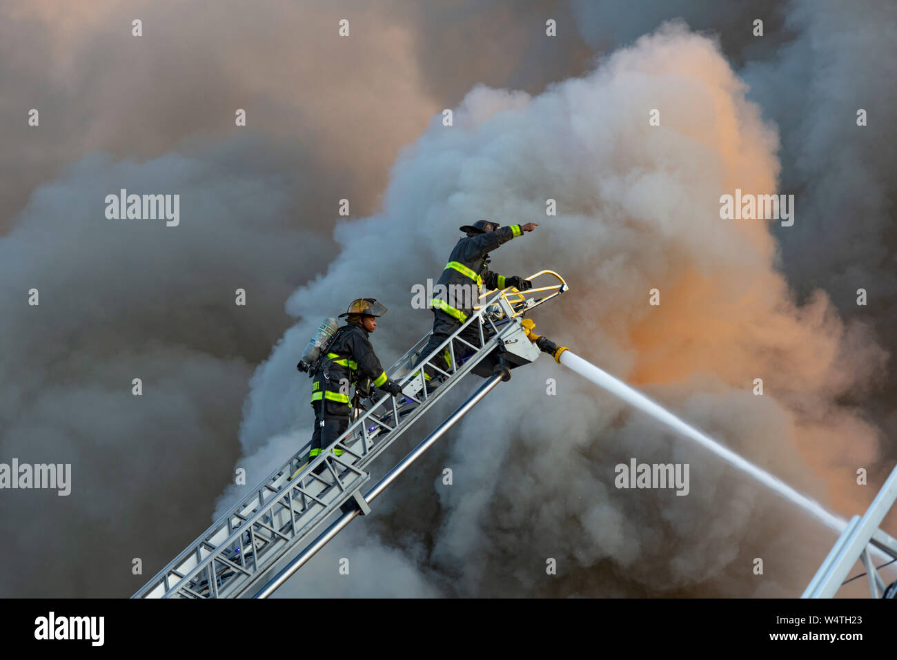 Detroit, Michigan - Firefighters battle a blaze at a long-vacant ...