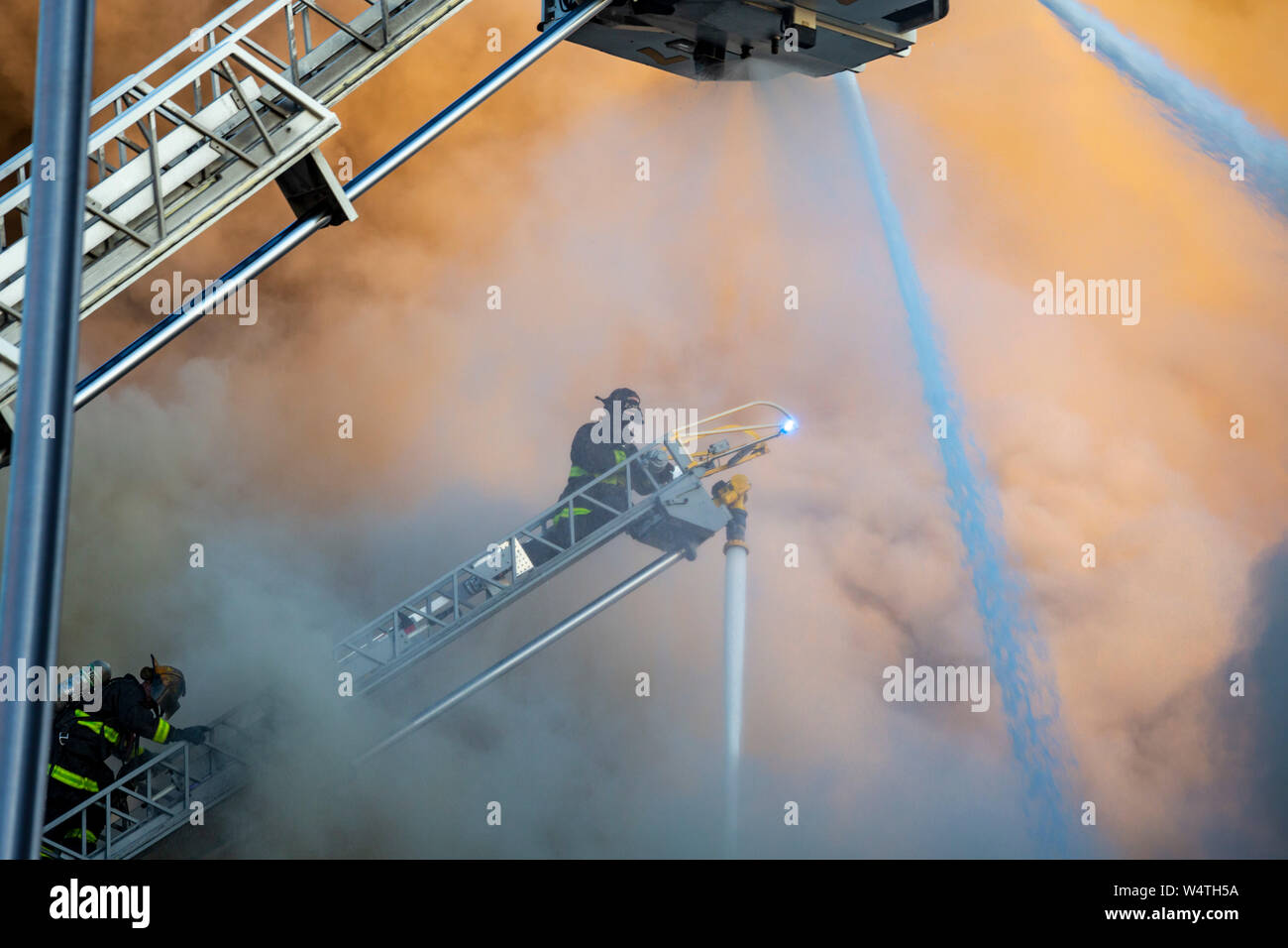 Detroit, Michigan - Firefighters battle a blaze at a long-vacant ...