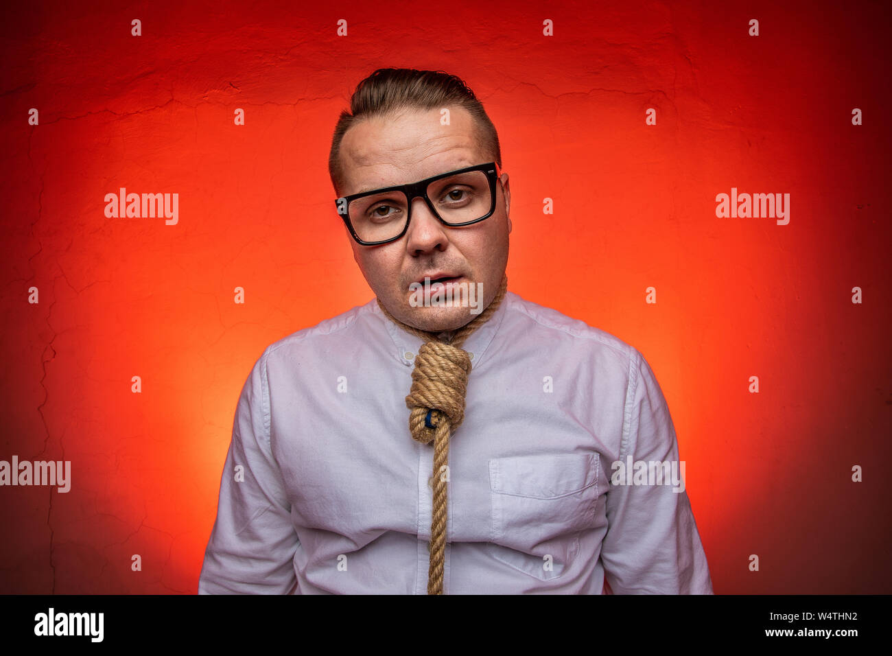 Overworked man Stock Photo