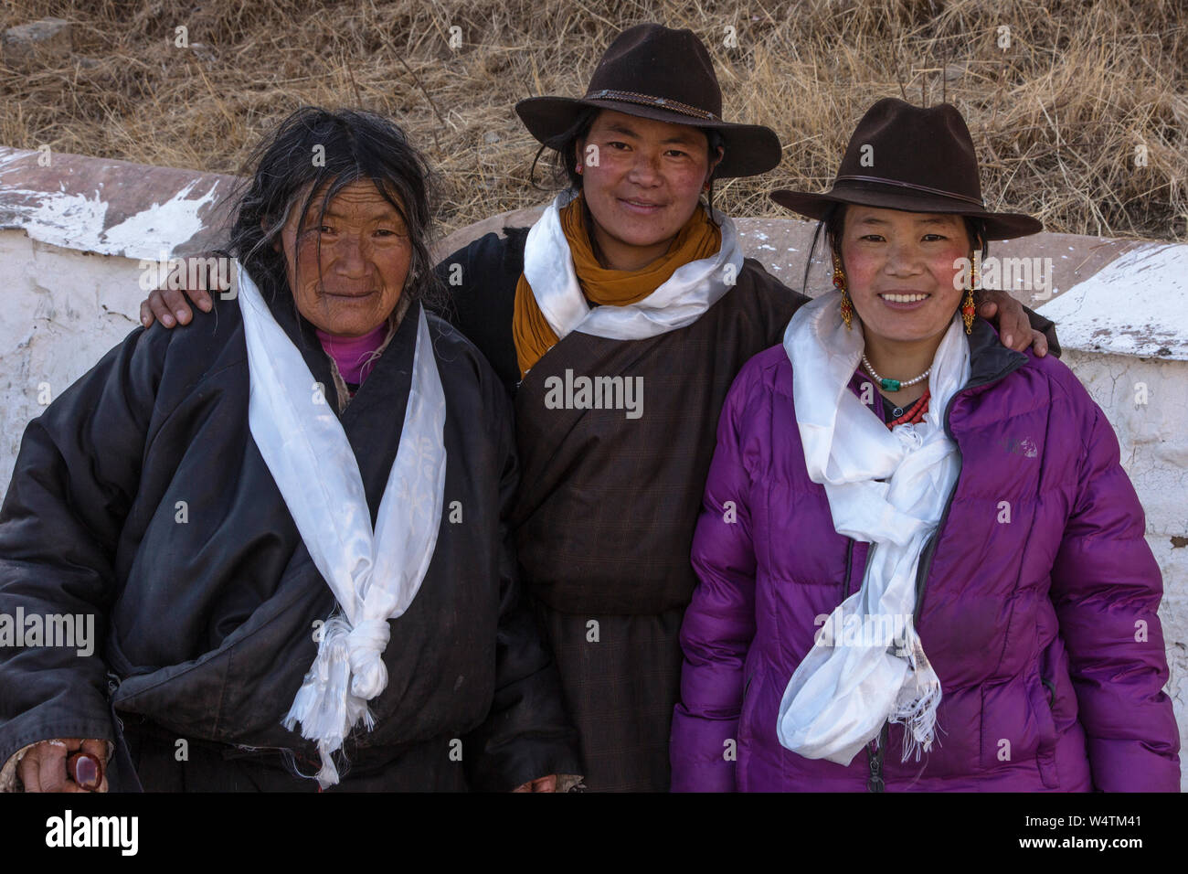 China, Tibet, Lhasa, Khamba Tibetan women from the Kham region of