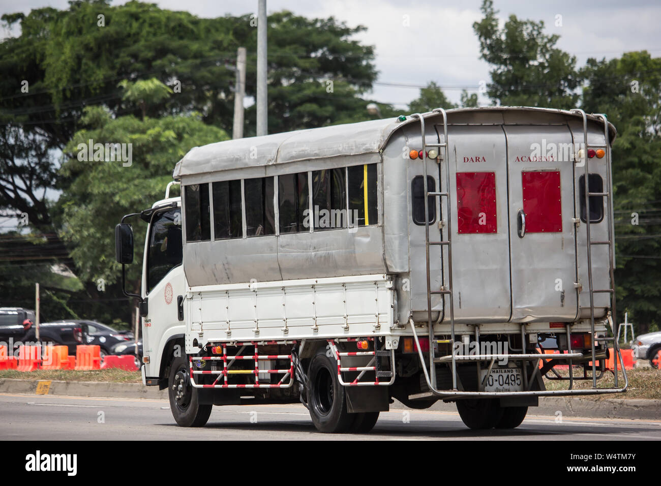Chiangmai, Thailand July 15 2019 Dara School bus Truck. On road no