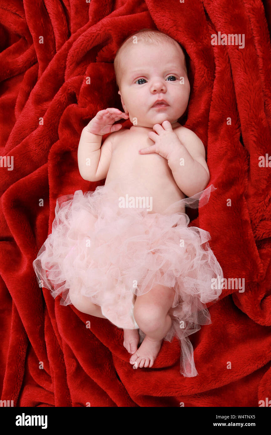 1 week old baby girl Stock Photo Alamy