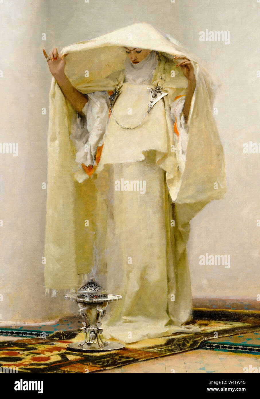 John Singer Sargent, painting detail, Smoke of Ambergris, 1880 Stock Photo