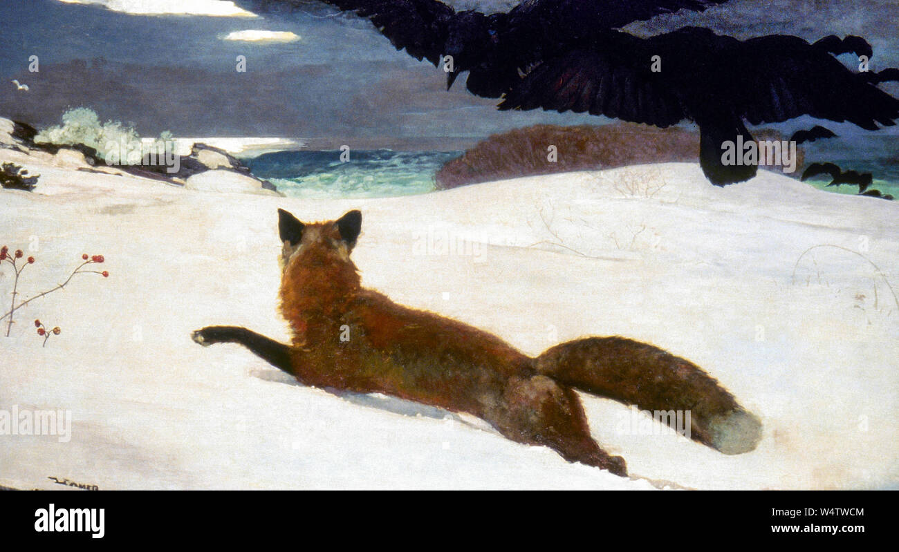 Winslow Homer, painting, The Fox Hunt, 1893 Stock Photo