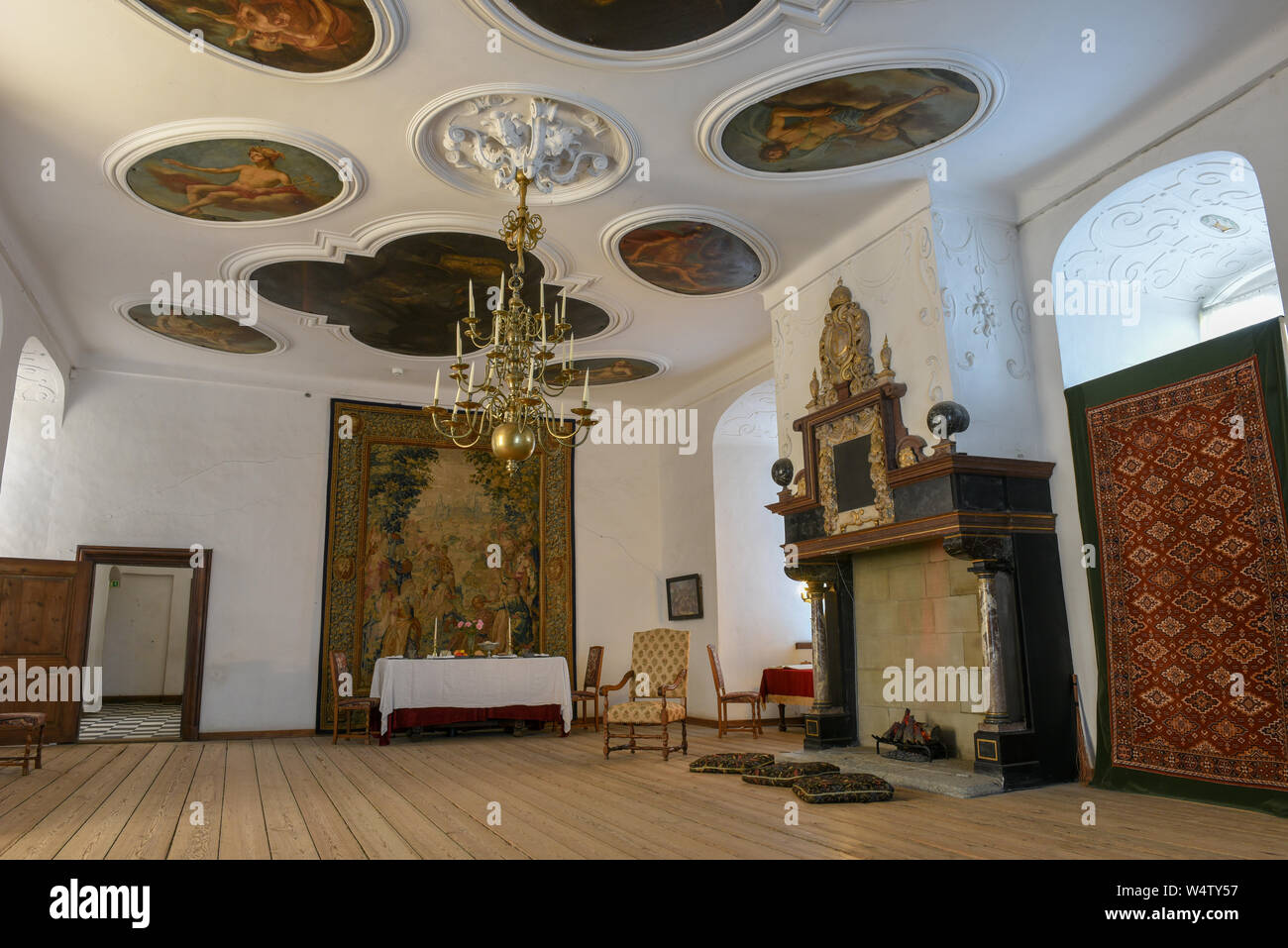 Helsingor, Denmark - 28 June 2019: interiors of Kronborg castle at Helsingor on Denmark Stock Photo