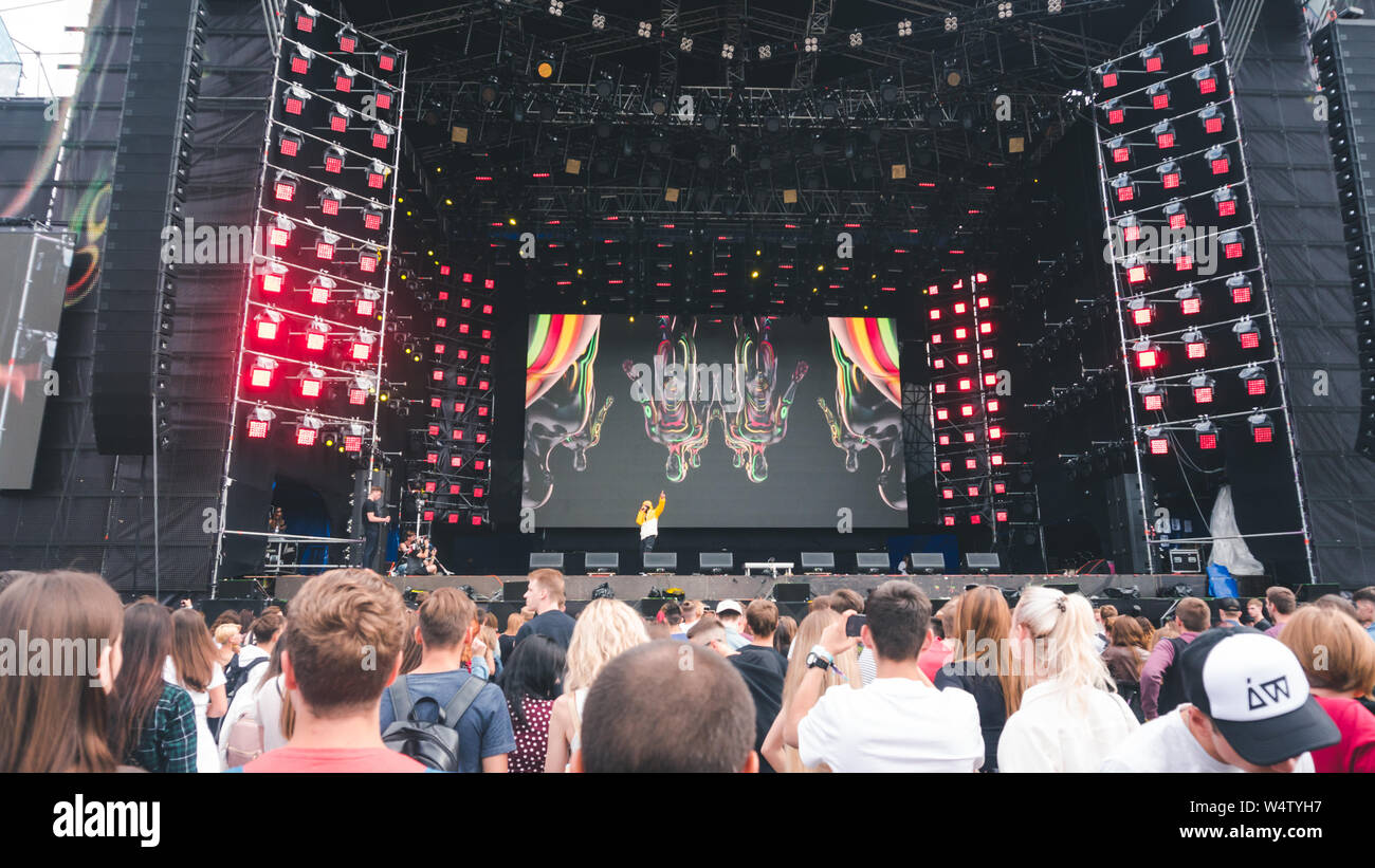 Kyiv, Ukraine 07.13.2019 Atlas Weekend music festival outdoors