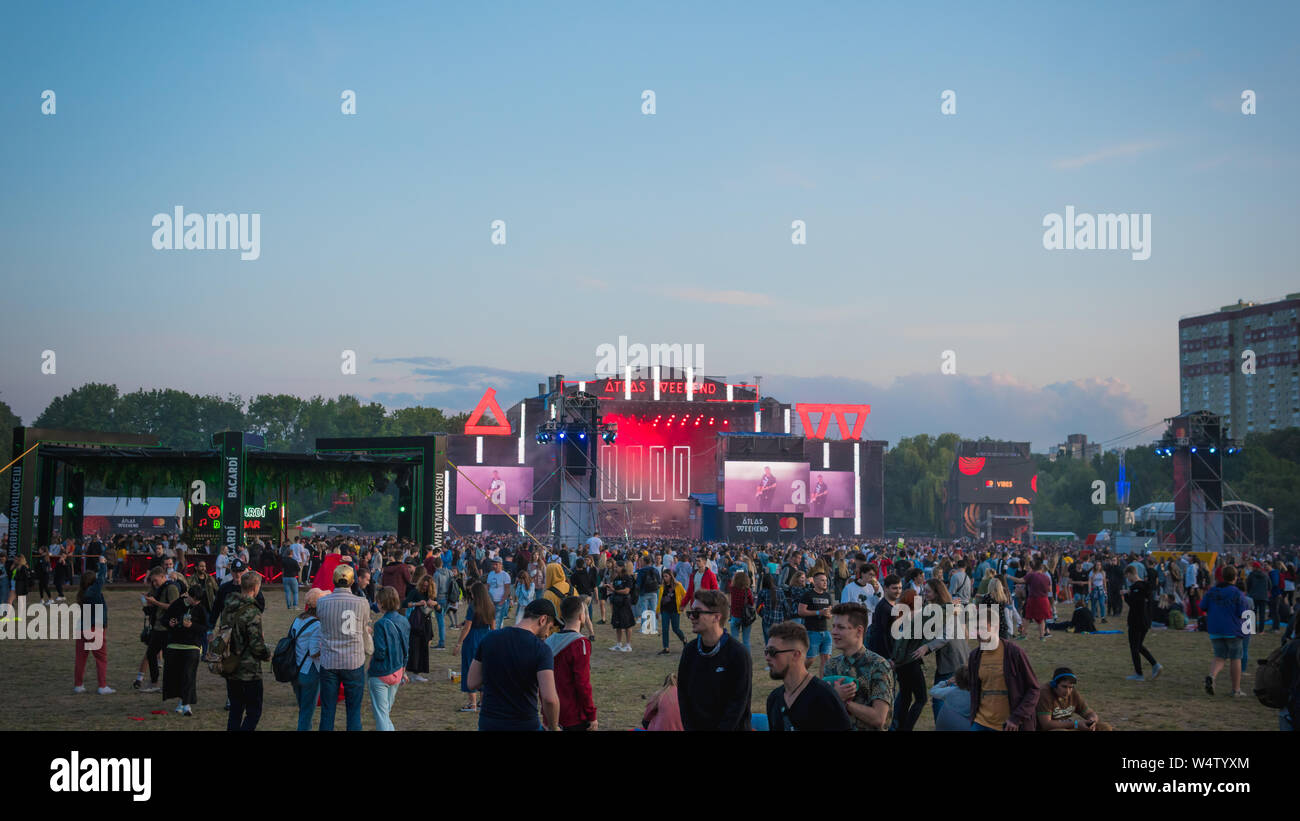 Kyiv, Ukraine - 07.13.2019: Atlas Weekend music festival outdoors