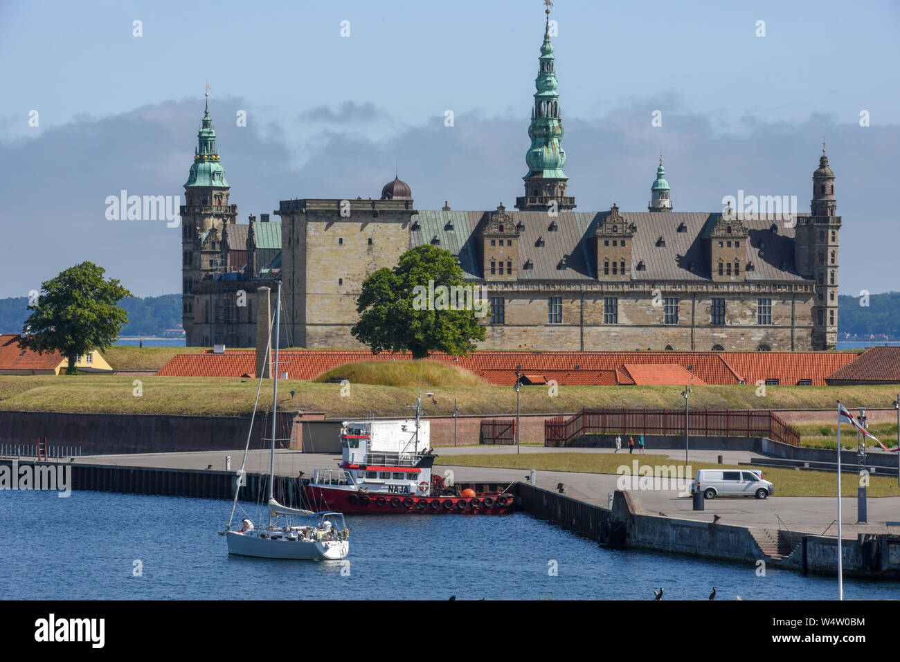 Helsingor, Denmark - 29 June 2019: Kronborg castle at Helsingor on Denmark Stock Photo
