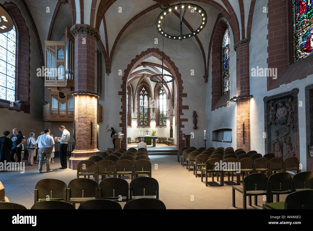 Frankfurt am Main, July 2019.  An indoor view of the Alte Nikolaikirche church in Romerberg square Stock Photo