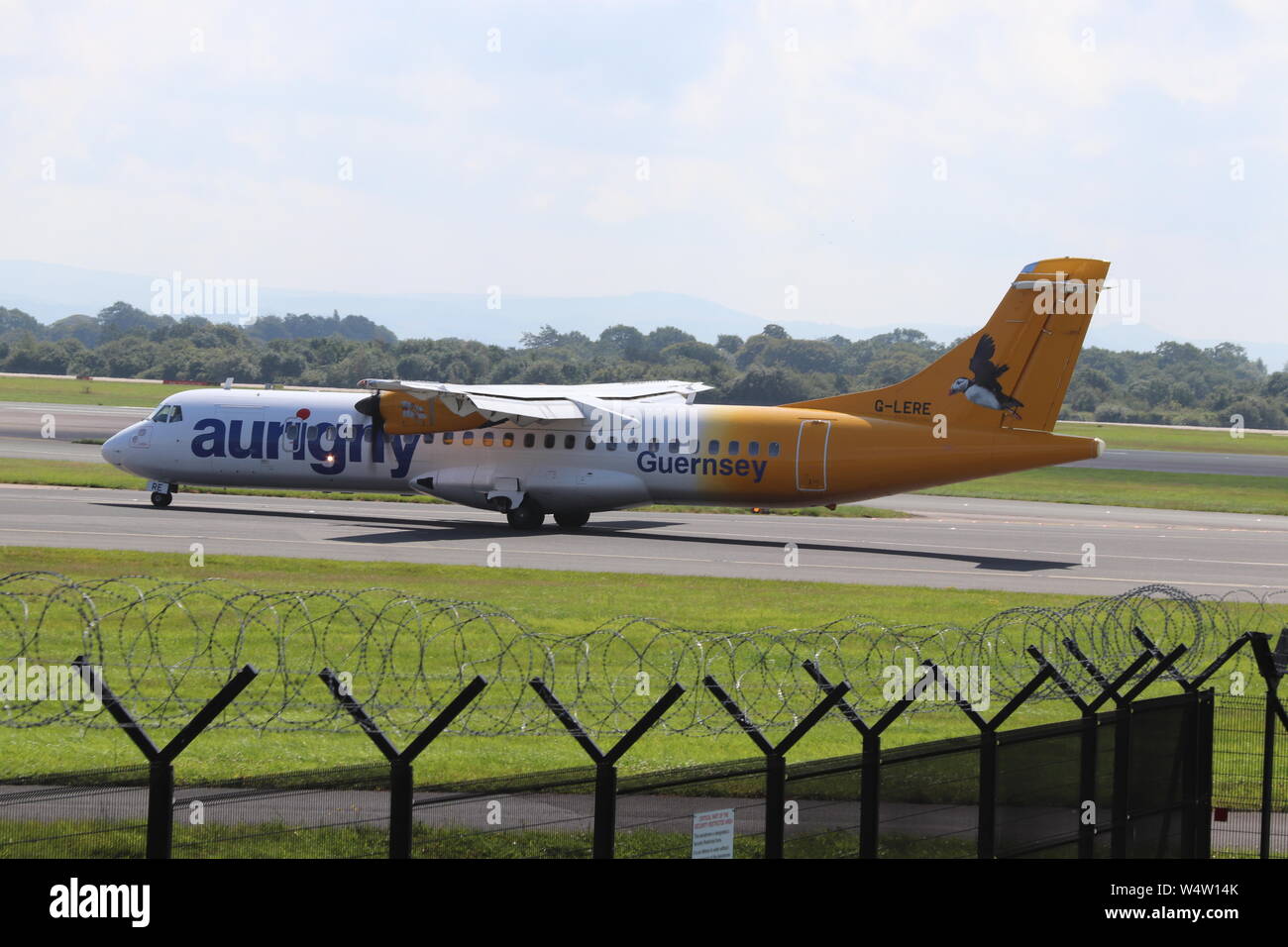 Manchester airport aviation viewing park Stock Photo - Alamy