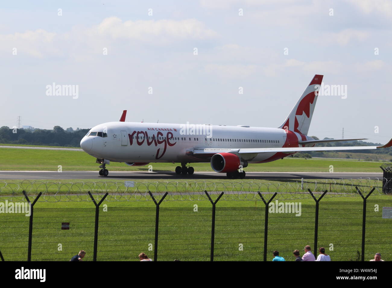 Manchester airport aviation viewing park Stock Photo - Alamy