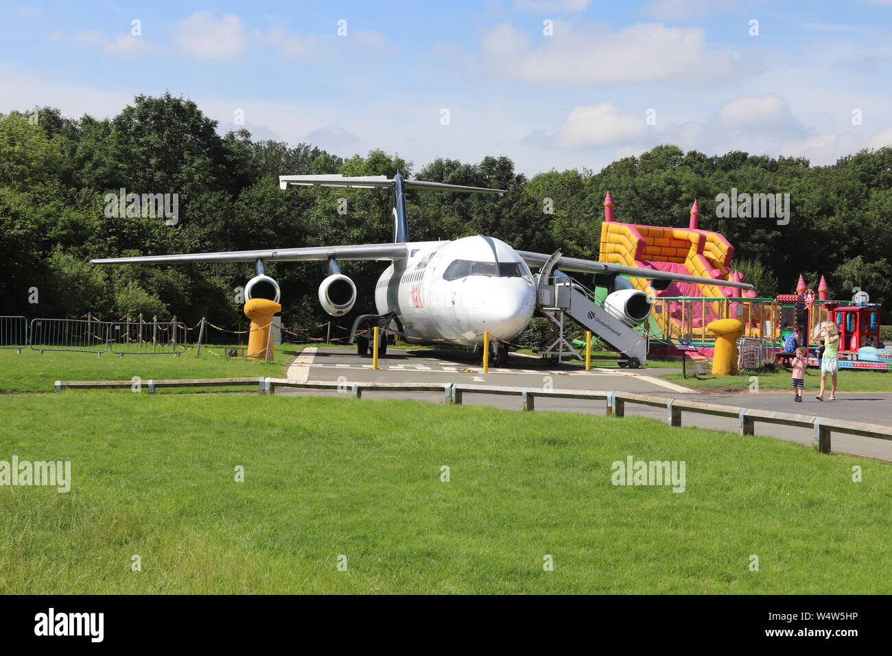 Manchester airport aviation viewing park Stock Photo