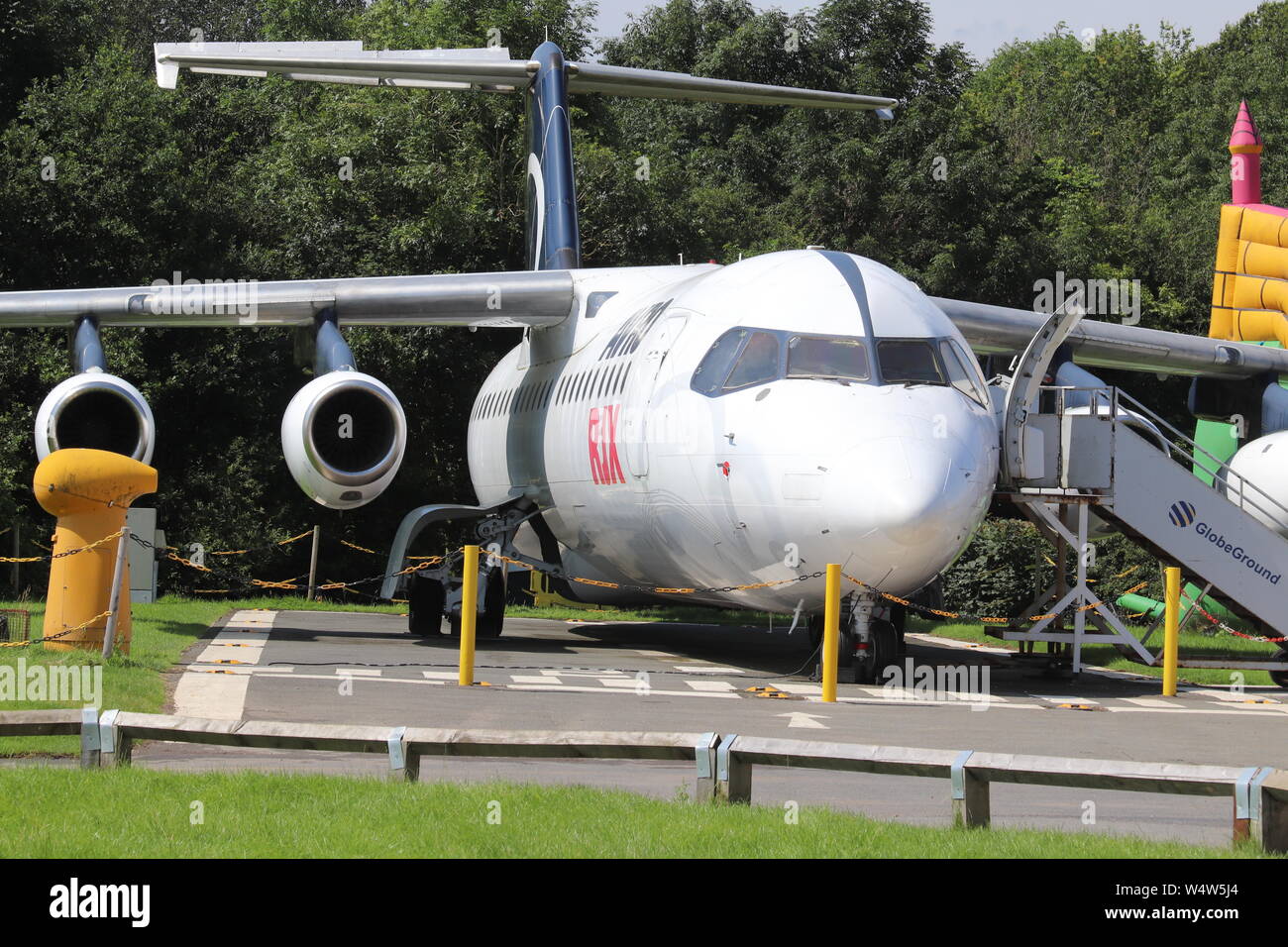 Manchester airport aviation viewing park Stock Photo - Alamy