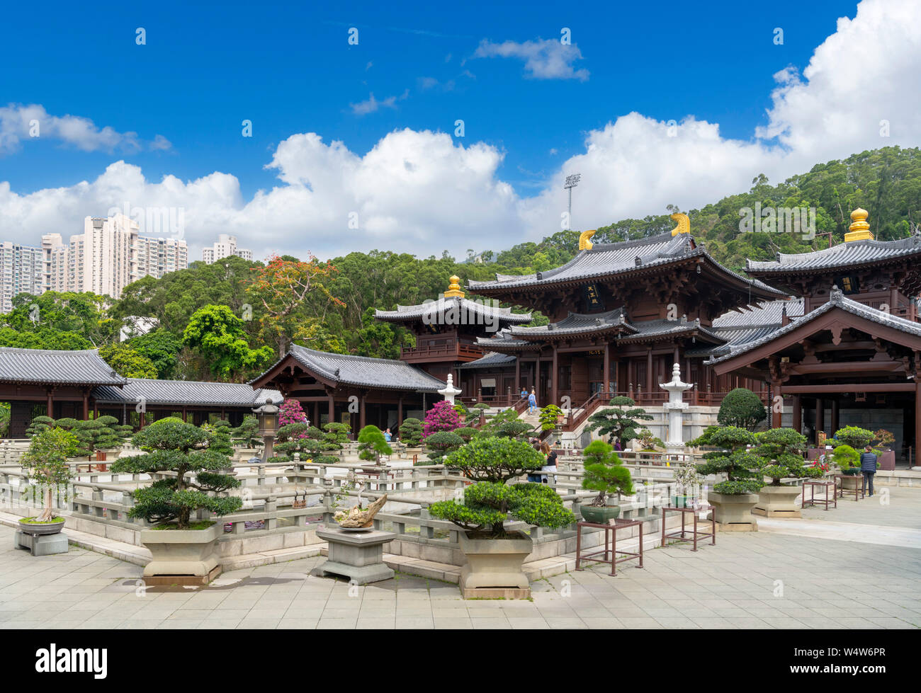Main Hall in Chi Lin Nunnery, Diamond Hill, Kowloon, Hong Kong, China Stock Photo