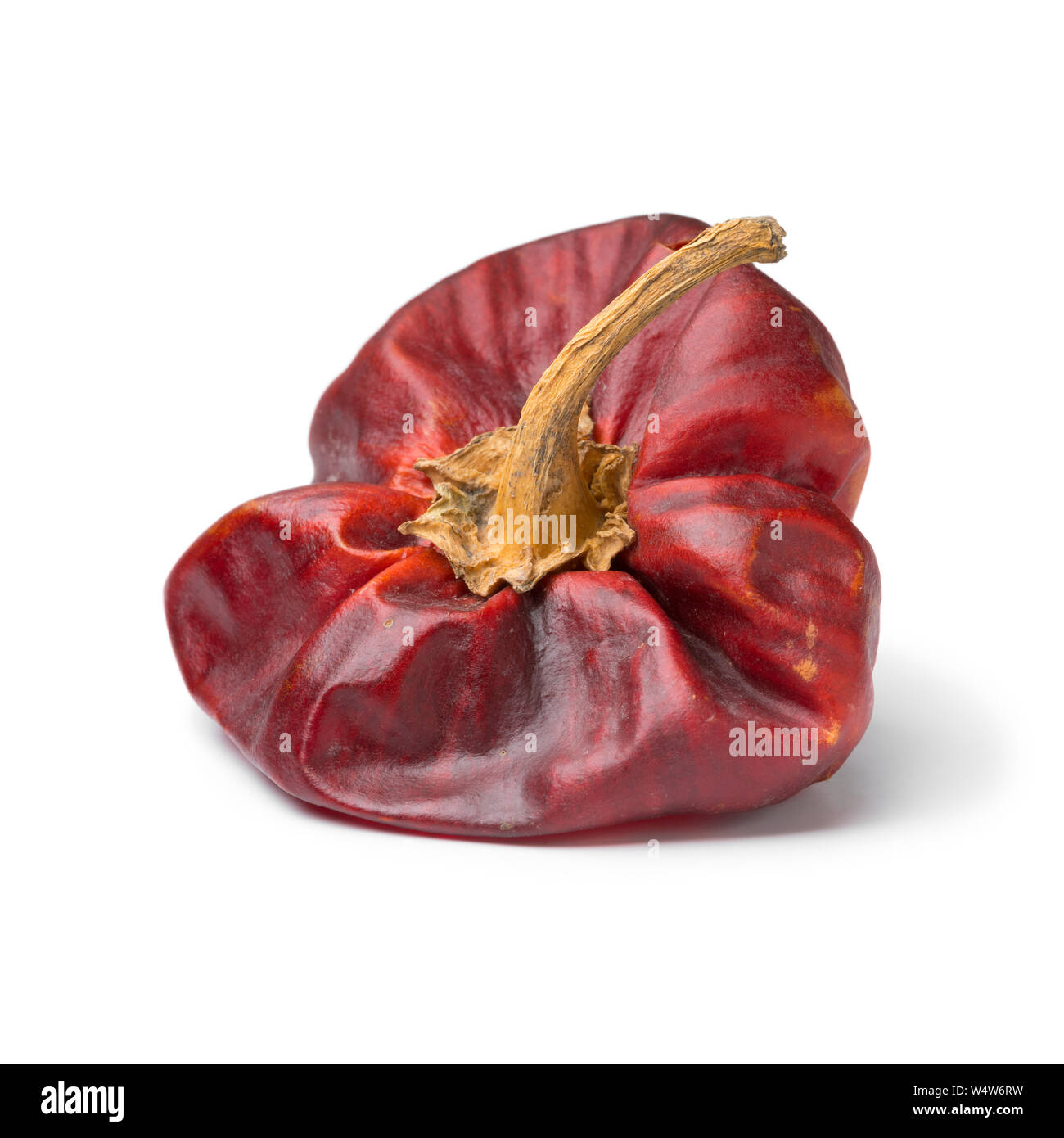 Dried red bell pepper isolated on white background Stock Photo