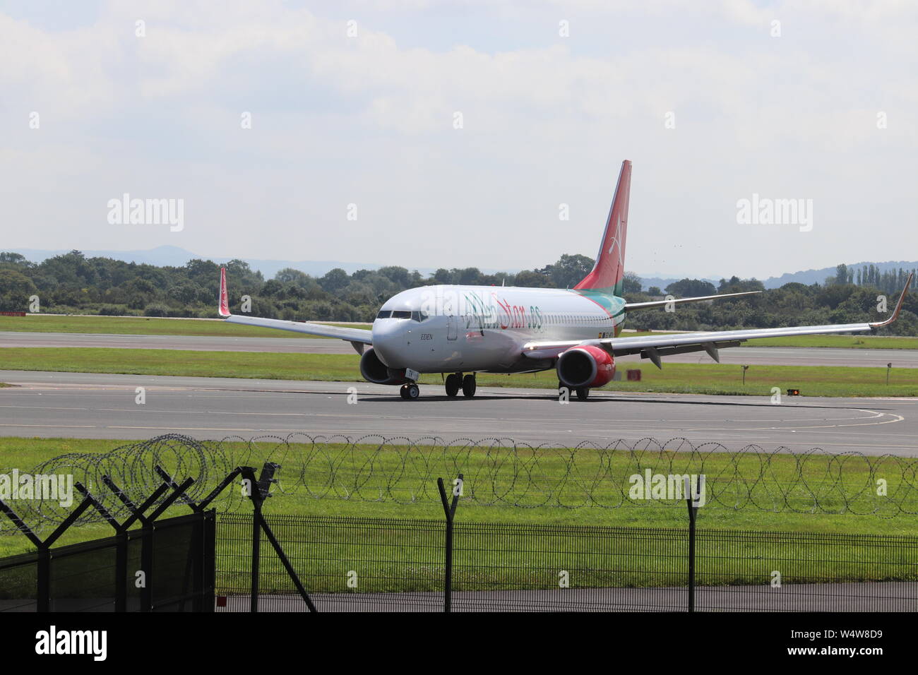 Manchester airport aviation viewing park Stock Photo - Alamy