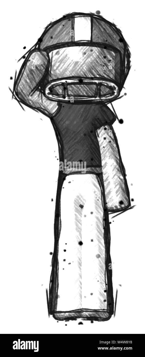 Sketch police man soldier salute pose Stock Photo  Alamy