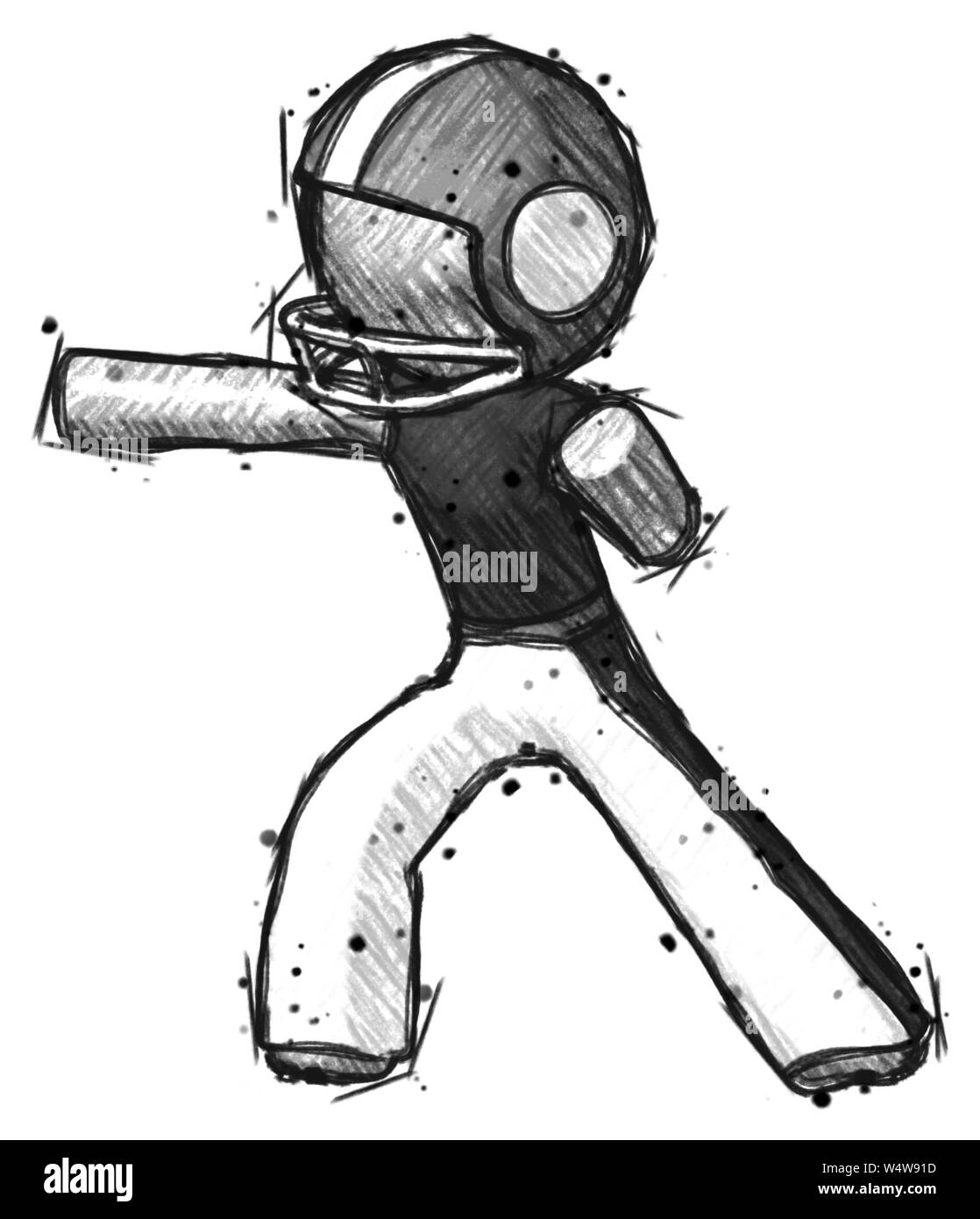 Sketch Football Player Man martial arts punch left Stock Photo Alamy