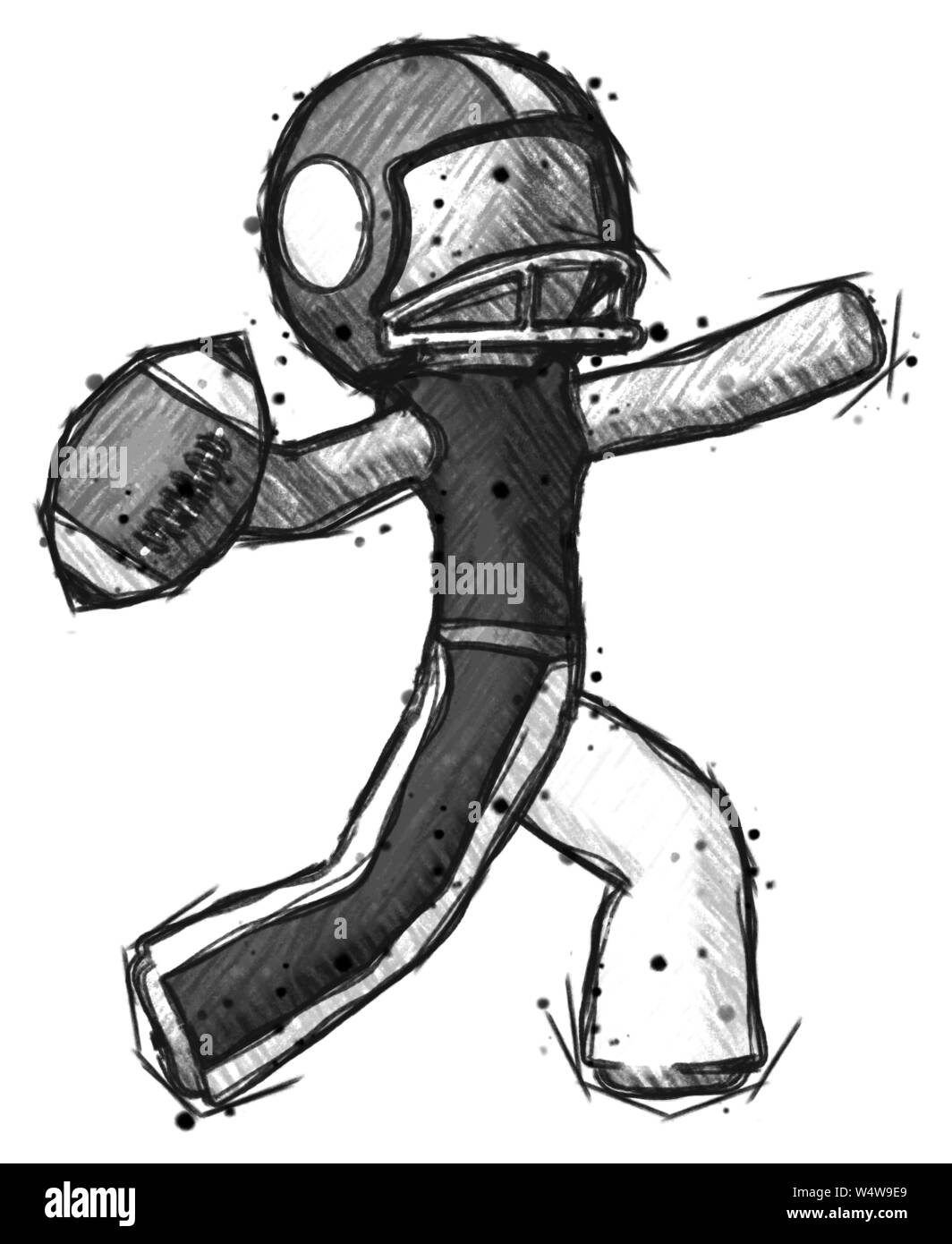 Sketch football player man throwing football Stock Photo Alamy