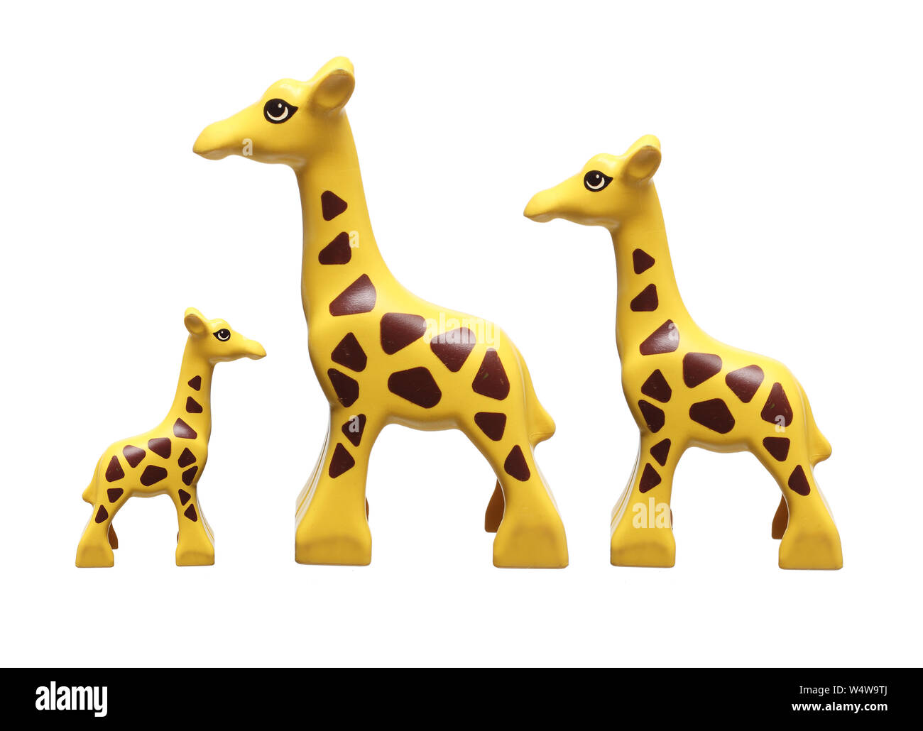 Toy Giraffes on White Background Stock Photo