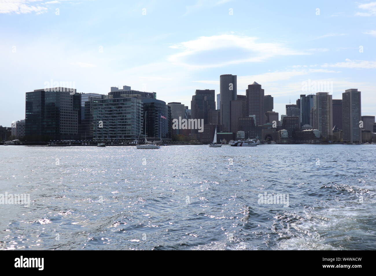Boston City Landscape From Water Stock Photo - Alamy