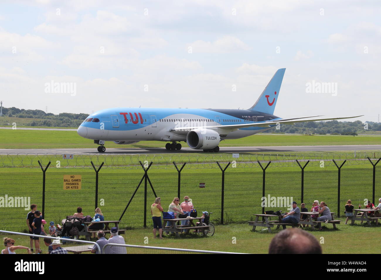 Manchester airport aviation viewing park Stock Photo - Alamy