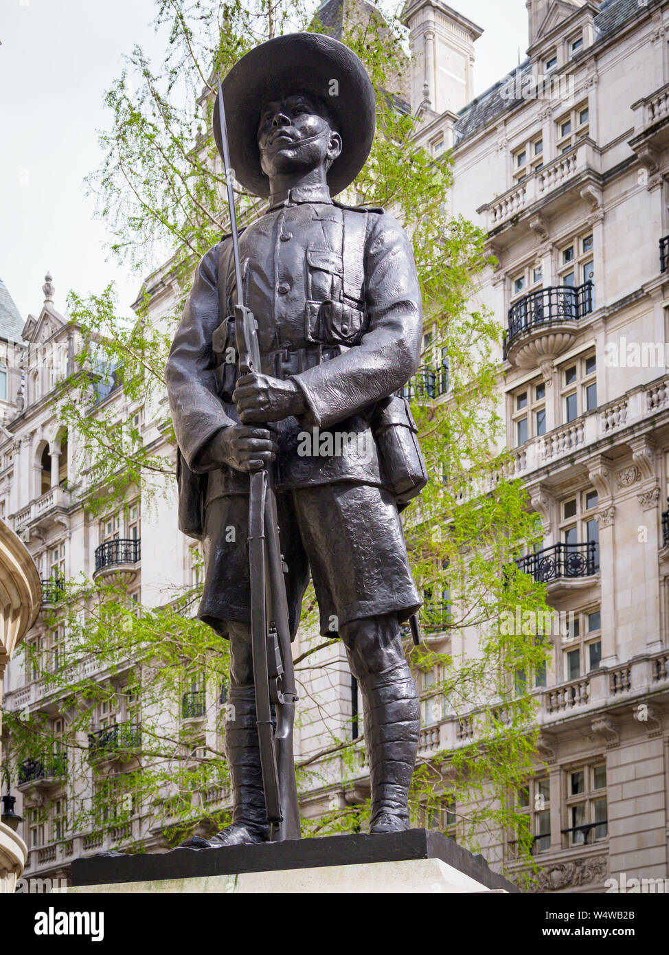 Memorial to the Brigade of Gurkhas in Horse Guards Avenue Whitehall London Stock Photo