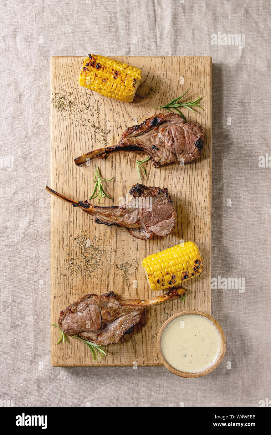 Grilled rack of lamb Stock Photo Alamy