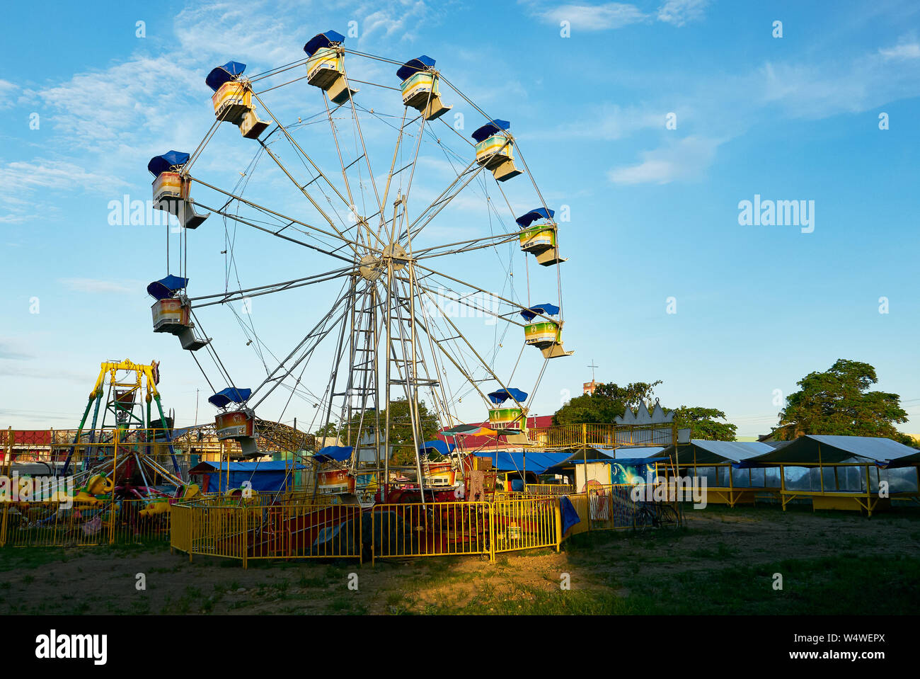 Retro style ferris wheel at a carnival in Cuertero town, Capiz Province