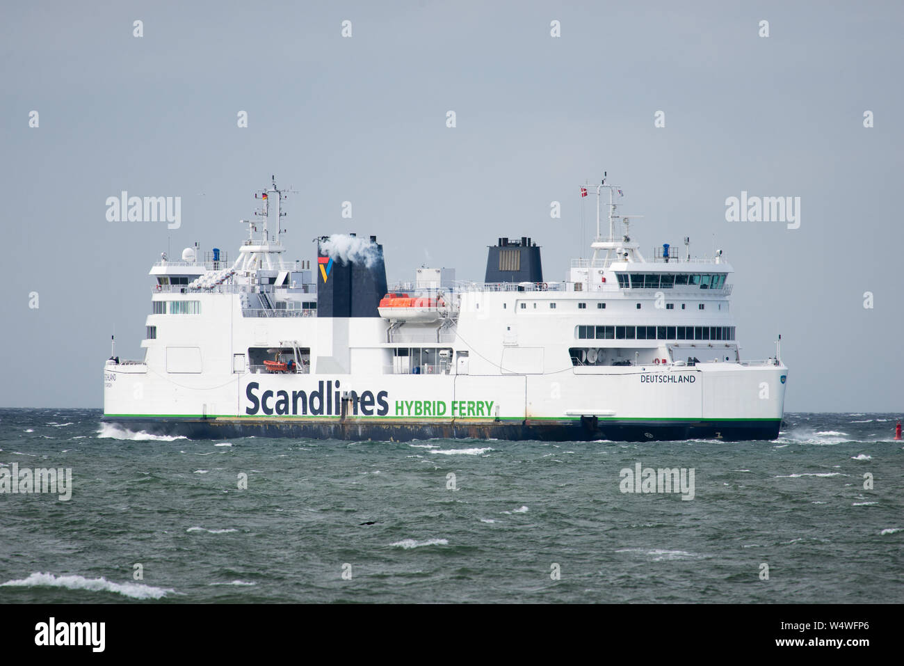 Scandlines ferry MS Deutschland between Rødby and Puttgarten Stock Photo