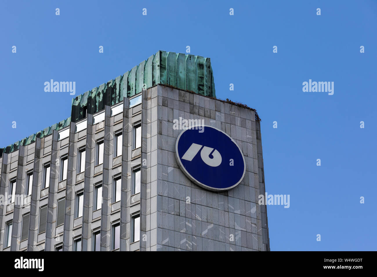 Nova Ljubljanska banka headquarts in Ljubljana, Slovenia, NLB logo, Slovenian bank Stock Photo
