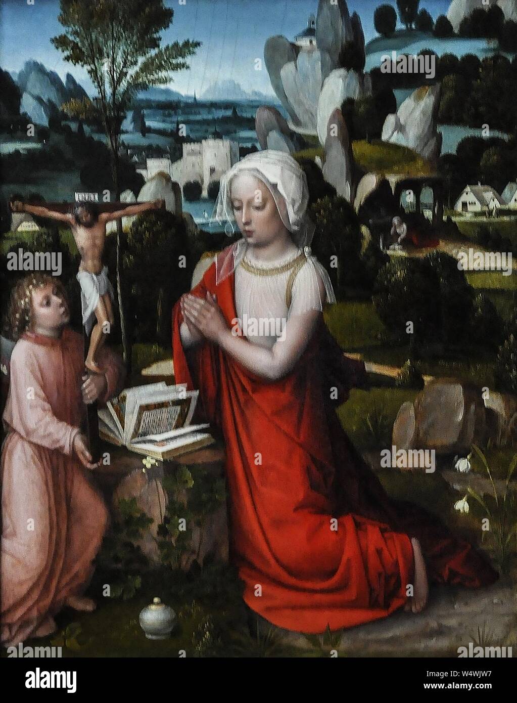 Albert Cornelis (ca.1475–1532) Magdalena in een landschap - Stock Photo