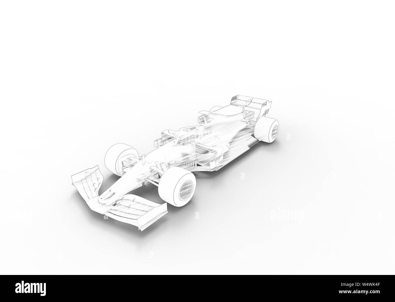 3D rendering illustration with of an modern all black formula race ...