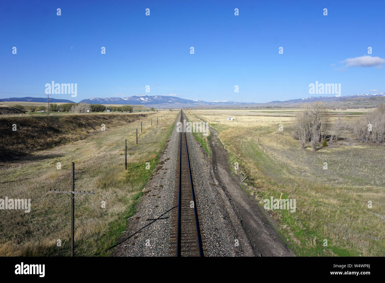Railroad Tracks near Livingston, Montana Stock Photo Alamy