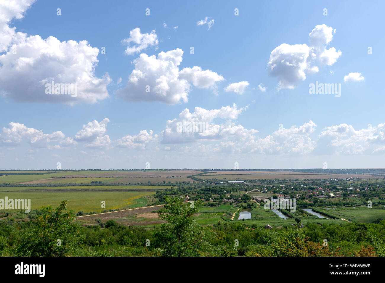Landscape. Little village in the valley near the lakes Stock Photo - Alamy